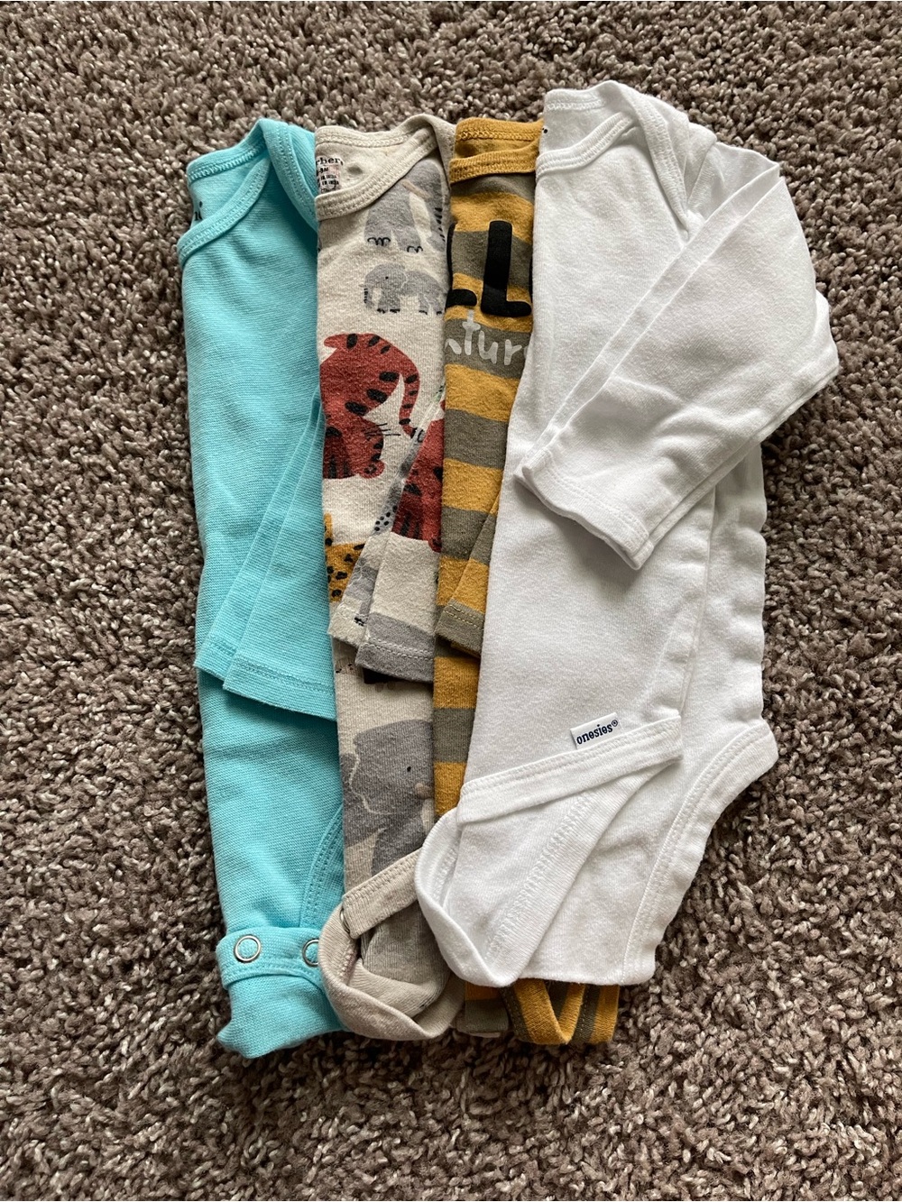 💥Mix &Match -5 for $25💥 Long -Sleeve White Baby One-Piece Bodysuit